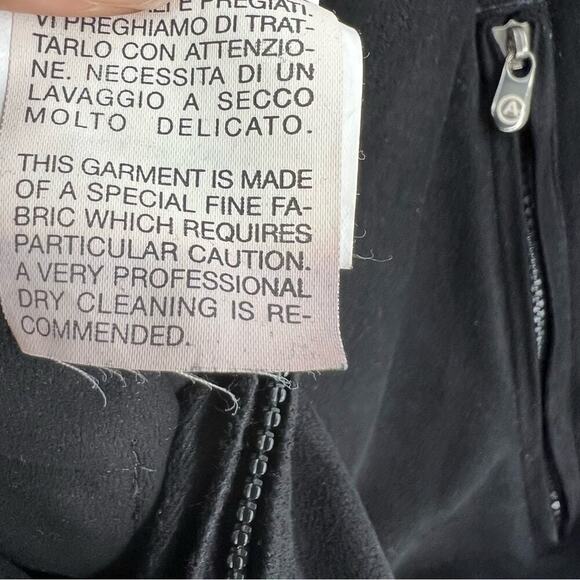 Armani Collezioni Moto Style Full Zip Jacket Sz 40 Black - Picture 12 of 12